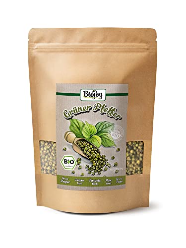 Biojoy Pimienta verde en grano BÍO (250 g), entera y seca, sin aditivos, ideal para cocinar