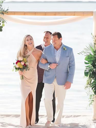 Halter Satin Bridesmaid Dresses for Women Long Backless Summer Wedding Guest Dress with Slit L010193