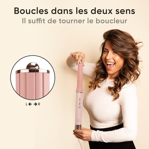 Largolash Brosse Soufflante & Air Styler, [135 000 RPM] Sèche-cheveux Ionique Haute Vitesse, séchage rapide, avec boucleur auto-wrap, volumateur, lisseur (Version de luxe) (Rose) – vue 3