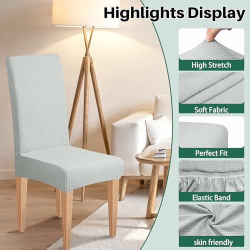 Dioxide Waterproof Chair Covers for Dining Chairs, Stretch Dining Chair Covers Set of 6, Parson Chair Slipcovers, Removable Washable Kitchen Chairs Seat Covers Protectors for Home Restaurant Banquet by Dioxide - Used condition - Image 5