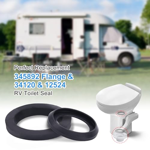 Image of Creative.c 3-Inch Receptacle RV Toilet Flange & Seal for Aqua Magic Style Plus,Style Lite,Style II Residence,RV 3-in-1 Combo Kit Replaces 385345892 34120 12524