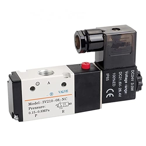 Vanne magnétique 3V210-08 DC12V de distribution d'air pneumatique 3/2