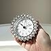 NIKKY HOME Small Table Clock with Faux Pearls Battery Operated for Living Room Decor Desk Shelf 3'', White