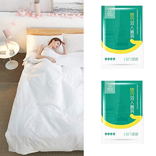 Ditind 2 Set Bed Sheets Set Disposable for Travel (8 pcs)