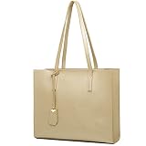MORGLOVE Handtasche Damen Groß Shopper Tasche Mode Schule Arbeit Freizeit Henkeltasche mit Reißverschluss (A-Gold)