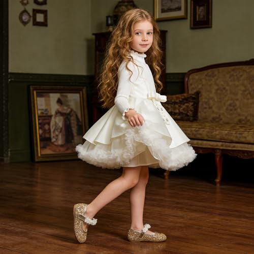 Image of GINFIVE Toddler Girls Dress Shoes Little Girls Mary Janes Ballerina Flats Shoes Toddler