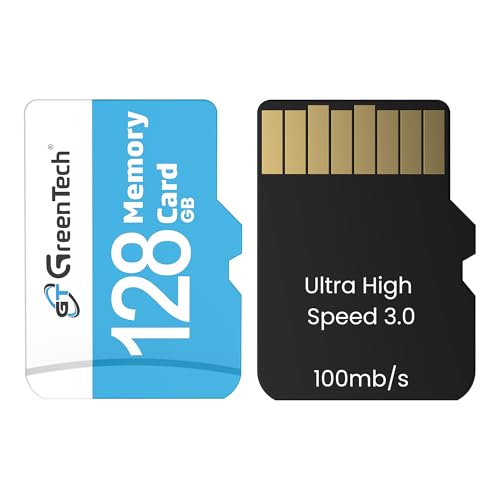 Image of GreenTech 128 GB Micro SD Memory Card Ultra High Speed 3.0 | Full HD Video Resolution | Upto 100 Mbps Read Speed | Suitable for Tablet,Camera, Smart Phone, Surveillance, Drone