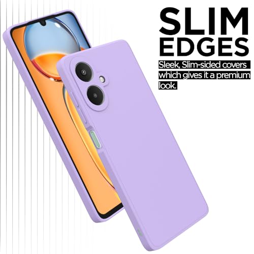 Image of Pikkme Redmi 13C 5G Back Cover Camera Protection Shockproof Soft Matte Silicone Back Case for Redmi 13C 5G (Purple)