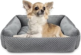 JOEJOY Small Dog Bed Washable(51x49cm), Super Soft Cosy Dog Beds Grey Pet Bed, Premium Grey Rectangle Puppy Bed for Small Medium Large Dogs, Ideal for Labrador, Chihuahua, Springer Spaniel, etc