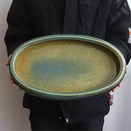 Soucoupes végétales rétro, grand plateau décoratif de style chinois en céramique