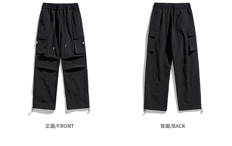 Pantalon cargo large homme avec poches multiples et taille ajustée confortable - 3