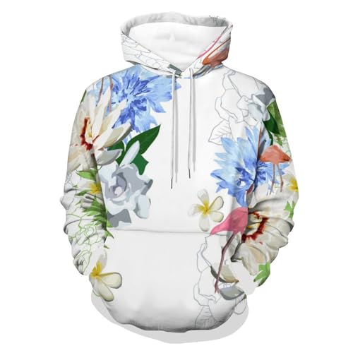 Sweat à capuche Flamant Rose pour homme et femme pull chaud et léger taille S