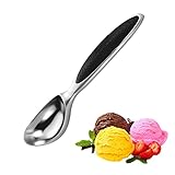 Mango Antideslizante:El mango de goma le brinda un manejo cómodo y fácil de esta cuchara para helado, antideslizante y estable.