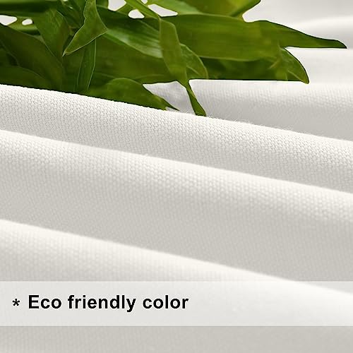 Image of THE LINEN COMPANY White Curtains 5 Feet for Window, Solid Cotton Duck Canvas Window Drapes for Bedroom & Kitchen, 5ft Set of 2