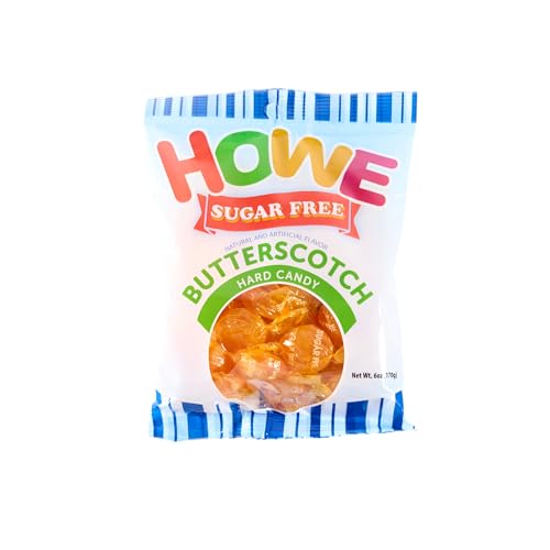 Howe Sugar Free Butterscotch Buttons, Hard Candy 6 oz Bag