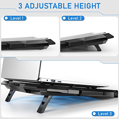 Laptop Cooling Pad, Laptop Cooler With 6 Quiet Led Fans For 15.6-17 Inch Laptop Cooling Fan Stand, Portable Ultra Slim Usb Powered Gaming Laptop Cooling Pad, Switch Control Fan Speed Function #TOP5