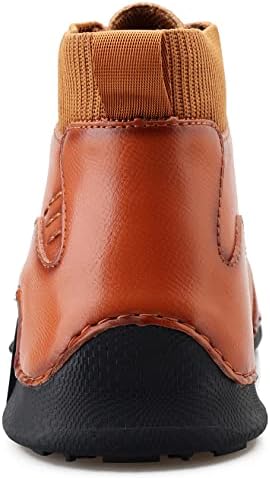 Honeystore Men's Motorcycle Booties Casual Chukka Boots Lace-up British Shoes Brown 12 D(M) US Men | Image 4