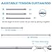 TEECK Shower Curtain Rod, 32-79 inch Adjustable Tension Spring, Shower Curtain Rod Tension, Anti-Slip, Rust-Proof, No Drilling, for Bathroom, Silver