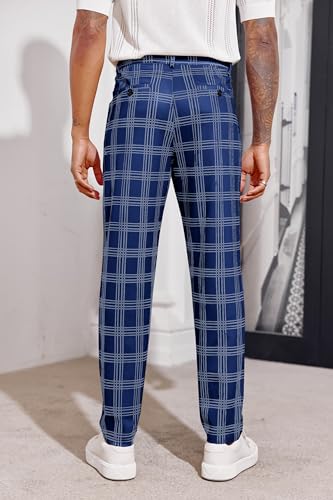Image of Mens Chinos Slim Fit Pants Stretch Tapered Dress Pant Casual Trousers