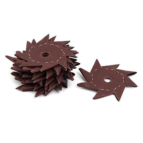 Aexit 4-inch 180 Abrasives Grits Pinwheel Shaped Octagonal Abrasive Sandpaper Buffing Tool 15pcs Model:80as442qo545