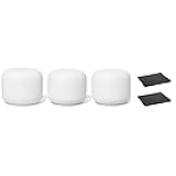 Nest WiFi Mesh Router (AC2200) with 2 Points, Google Assistant Built-in, 3-Pack, Snow – Whole Home Coverage up to 5400 Sq Ft, Multiple 4K Streams, Handles 200 Devices, W/ 2X Microfiber Cloths