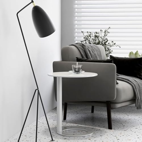 Table basse ronde Blue Gloss et meuble d'appoint chic en forme de C - 3