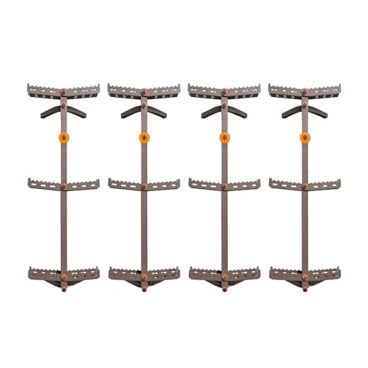 Rhino Treestands 31" Climbing Sticks with Fold Out Tread Steps for Easy Climbing (4-Pack), Grey
