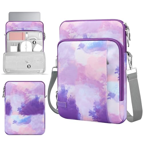 TiMOVO 13.3-14 Inch Laptop Sleeve Carrying Bag with Pockets for iPad Air 13 Inch 2024,iPad Pro 13 Inch 2024,MacBook Air 2022-2018,MacBook Pro M2/M2/M1 Pro/M1 Max,Galaxy Tab S9+/S8+ 12.4",Purple