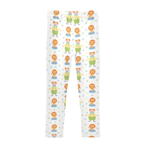 ZZKKO Girls Leggings Cute Circus Lion and Clown Toddler Girls Clothes Leggings for Girls Toddler Girls Leggings 3-4T2