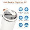 40 oz Tumbler Flip Straw Lid for Stanley Cup Accessories, 2 Pack Leak Proof Stanley Lid Replacement 40 oz for Stanley Quencher