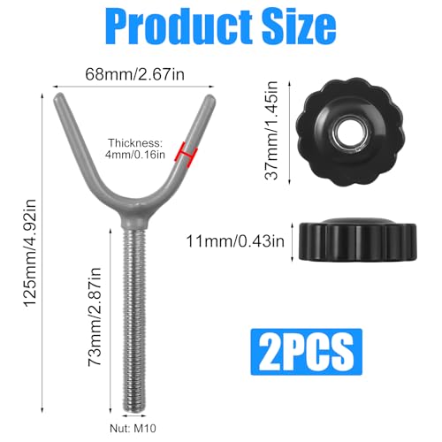 2 Stück Y Spindel Für Treppenschutzgitter, Y-Spindel Druckschrauben M10, Druckschrauben Für Kindergitter, Druckschrauben Für Kindergitter, für Treppenschutzgitter für Babys und Haustiere(Schwarz)
