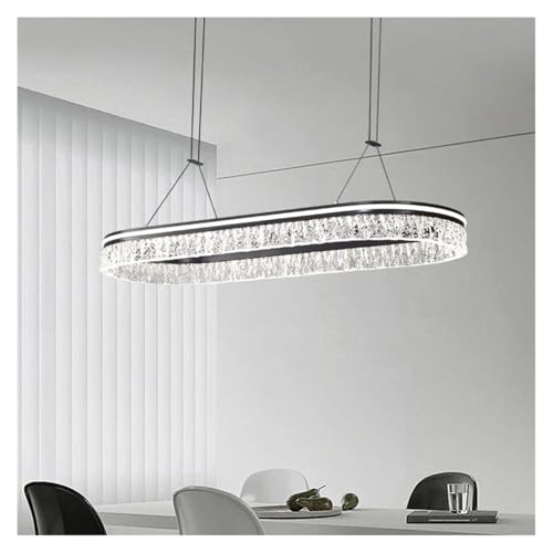 Suspension LED transparente à longue bande noire pour éclairage de restaurant