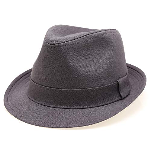 Image of Classic Trilby Short Brim 100% Cotton Twill Fedora Hat with Band