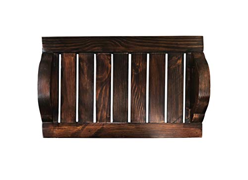 ShopMeFast Pine Wood Handcrafted Wooden Serving Tray for Dining Tableware, Table Decor, Kitchen Serveware Dining Accessory