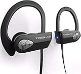 TREBLAB XR500 Bluetooth Headphones, Best Wireless Earbuds for Sports, Running Gym Workout. IPX7 Water Resistant, Sweatproof, Secure-Fit Headset. Noise Cancelling Earphones w/Mic (Renewed)