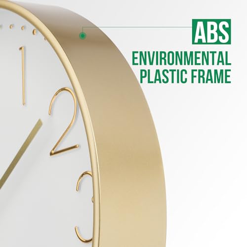 12 Gold Silent Modern Round Clock