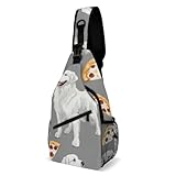 Moda Bolso Pecho Pizza de los Grandes Pirineos Bolso Bandolera Unisex Bolsa Cruzada Hombre Ciclismo Montañismo