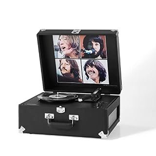 Crosley The Beatles Let It Be Anthology Tourne-Disque Portable – Lecteur de disques Bluetooth en PVC, Lecteur Vinyle en Forme de Valise à 3 Vitesses, platines pour disques vinyles, Haut-parleurs - Les Beatles, Paul McCartney, John Lennon, RIngo Starr, George Harrison Crosley The Beatles Let It Be Anthology Tourne-Disque Portable – Lecteur de disques Bluetooth en PVC, Lecteur Vinyle en Forme de Valise à 3 Vitesses, platines pour disques vinyles, Haut-parleurs – Image 2