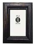 HiEnd Accents Painted Distressed Wood Frame, 4 by 6-Inch, Black