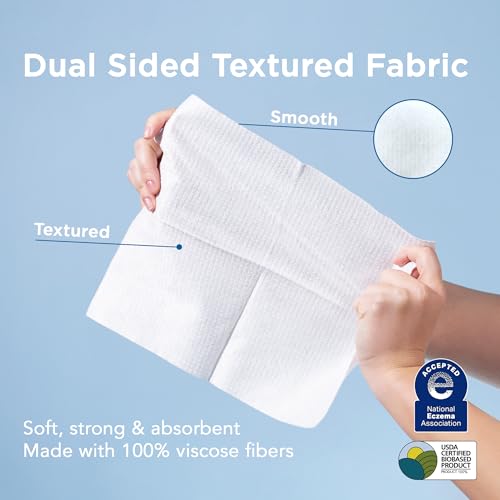 JUST CLEAN SKIN XL Dry Face Wipes (50 Ct, 1 Pack), Ultra-Absorbent Plant-Based Facial Towels, Disposable Makeup Remover Wipes for Face, No Fragrance, Hypoallergenic, 100% USDA Biobased, NEA Accepted