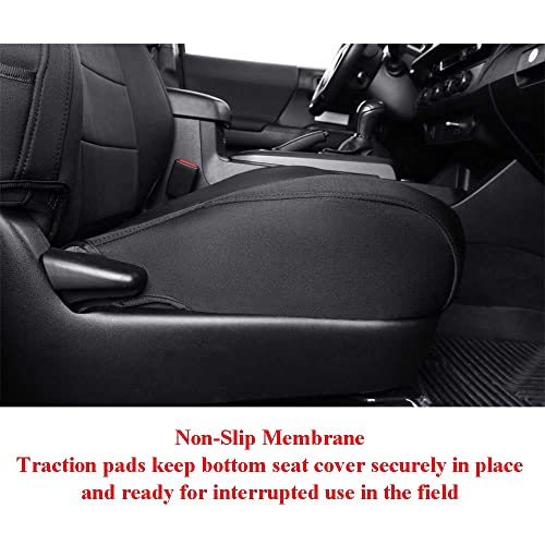 Image of EKR Tacoma Front Seat Covers Custom Fit for Toyota Tacoma 2012 2013 2014 2015 (Regular Seats), Truck Seat Cover for Car - Front Row Only,Neoprene (Black)