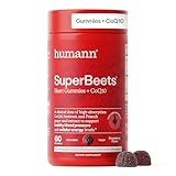 Humann SuperBeets 3-in-1 Heart Gummies - 3x Absorption CoQ10 - Plus Beetroot Extract & Grape Seed Extract for Advanced Heart Health, Cellular Energy & Circulation Support, Vegan, Gluten Free, 60 count