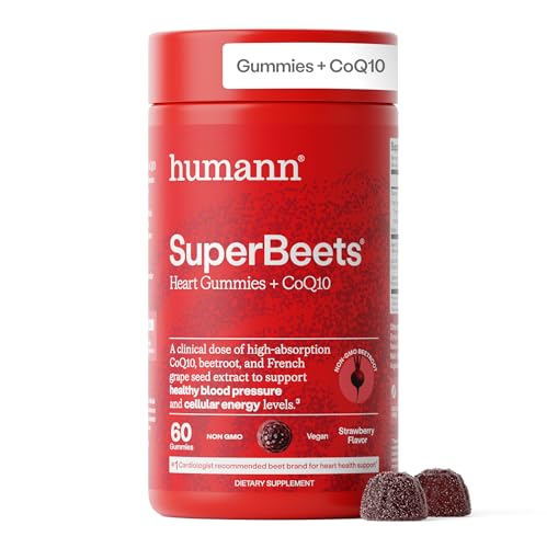 Humann SuperBeets 3-in-1 Heart Gummies - 3x Absorption CoQ10 - Plus Beetroot Extract & Grape Seed...