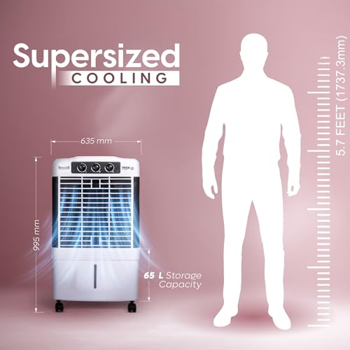 Image of SUMMERCOOL Nexia 65Ltr Desert Air Cooler for Home | High Speed Fan | 35ft powerful Air Throw | Desert Cooler | Inverter Compatible | HoneyComb | Collapsible Louvres| 1 year warranty | White