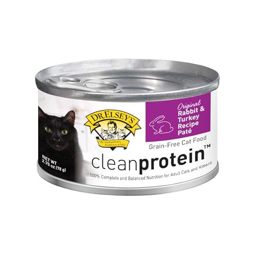 Dr. Elsey's cleanprotein Original Rabbit & Turkey Recipe Wet Cat Food, (Pack of 24), 2.75oz Cans