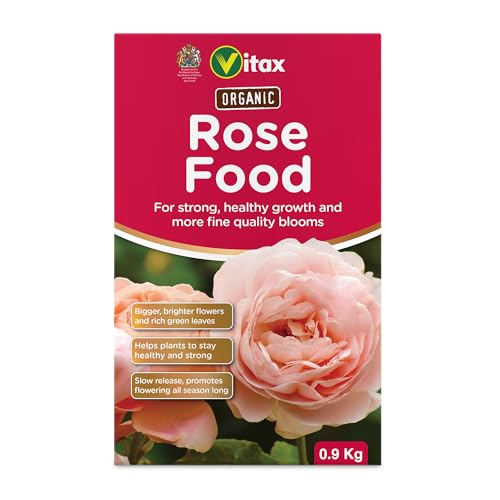 Vitax Organic Rose Food, Specially Tailored Nutrient Mix, Slow Release, 100% Organic, For Healthy Leaves And Bigger Blooms Of Flowers- 900G