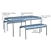 Novogratz Poolside Gossip, Ola All-Steel Table and Bench Set, French Blue