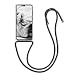 Produktbild kwmobile Necklace Case kompatibel mit Samsung Galaxy A70 Hülle - Silikon Cover mit Handykette - Band Handyhülle Transparent Schwarz