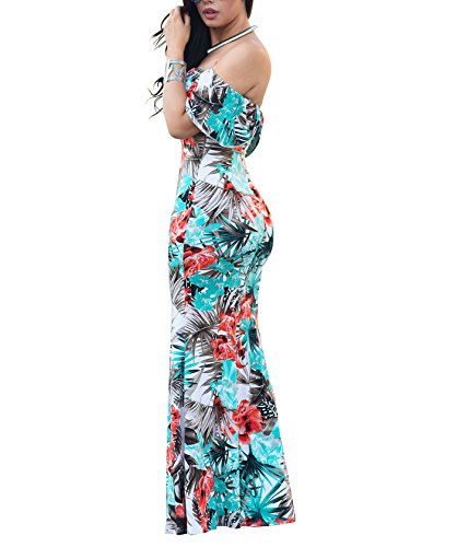 Image of Vintage Ruffle Plain Floral Printed Off Shoulder Bodycon Long Party Maxi Dress