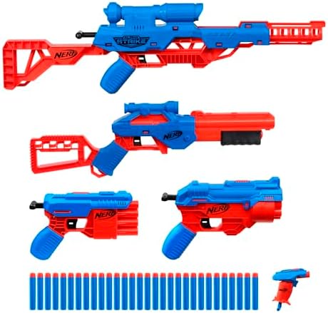 Nerf 35-Piece Alpha Strike Ultimate Mission Pack, 5 Blasters, 30 Elite Darts, for Kids, Teens, Adults,Multicolor